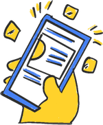 Mobile with content apps in it