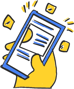 Mobile with content apps in it