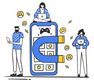 People accessing games on different devices