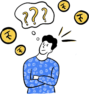 A man thinking about money