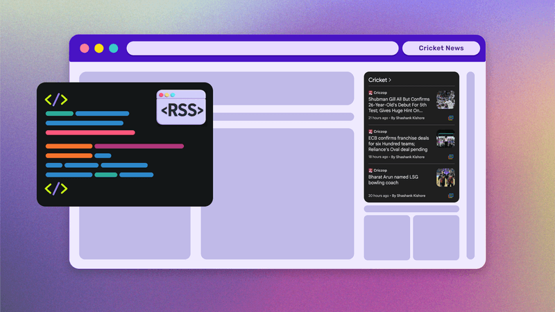 Cricket news RSS and JSON feed for your website or app