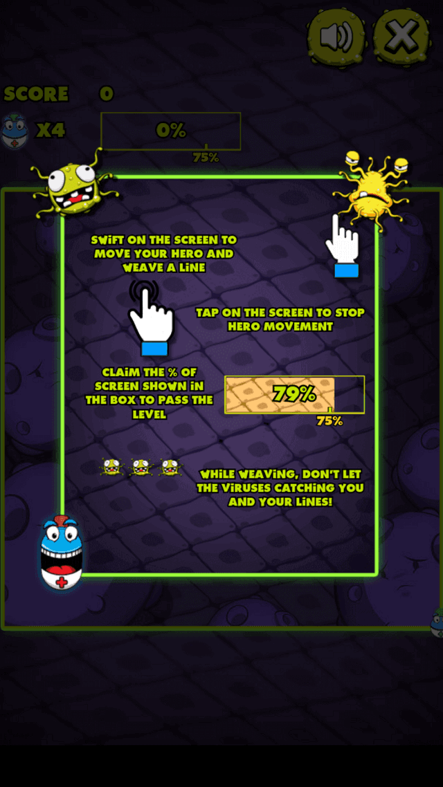 Trap & Kill Virus game screenshot