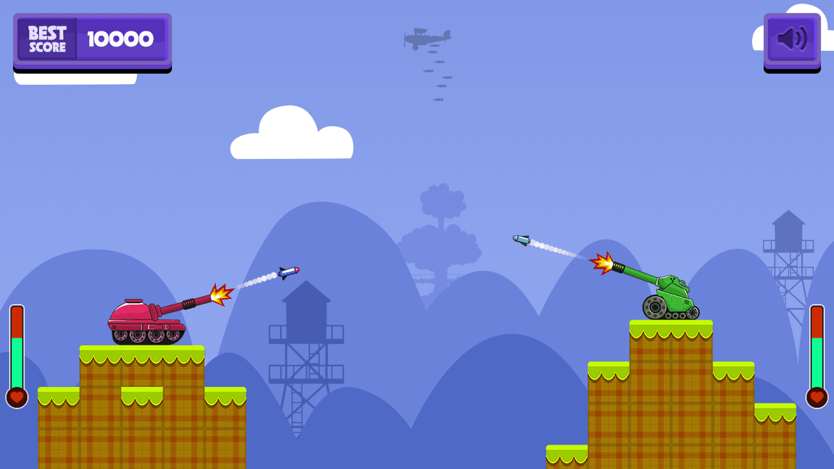 Hill Top Tanks game screenshot