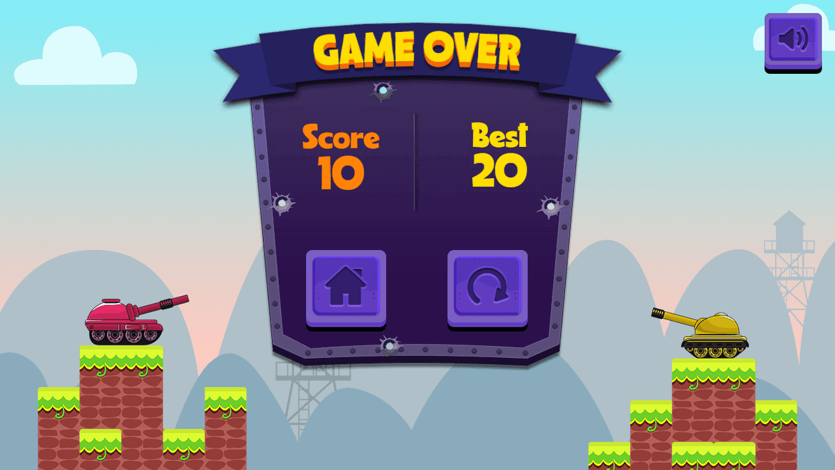 Hill Top Tanks game screenshot