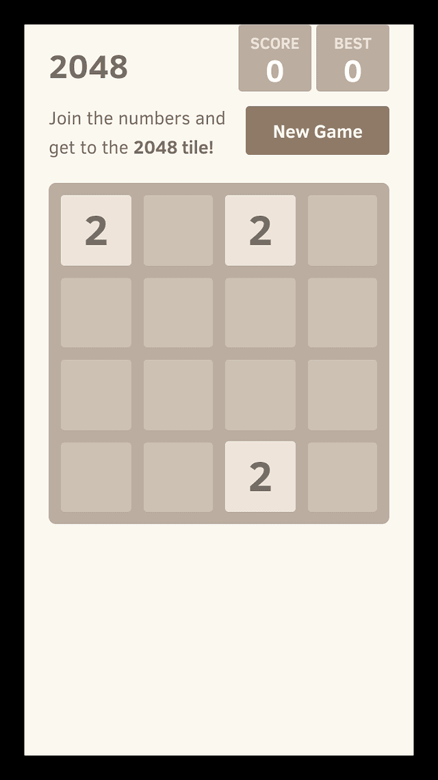 2048 game screenshot