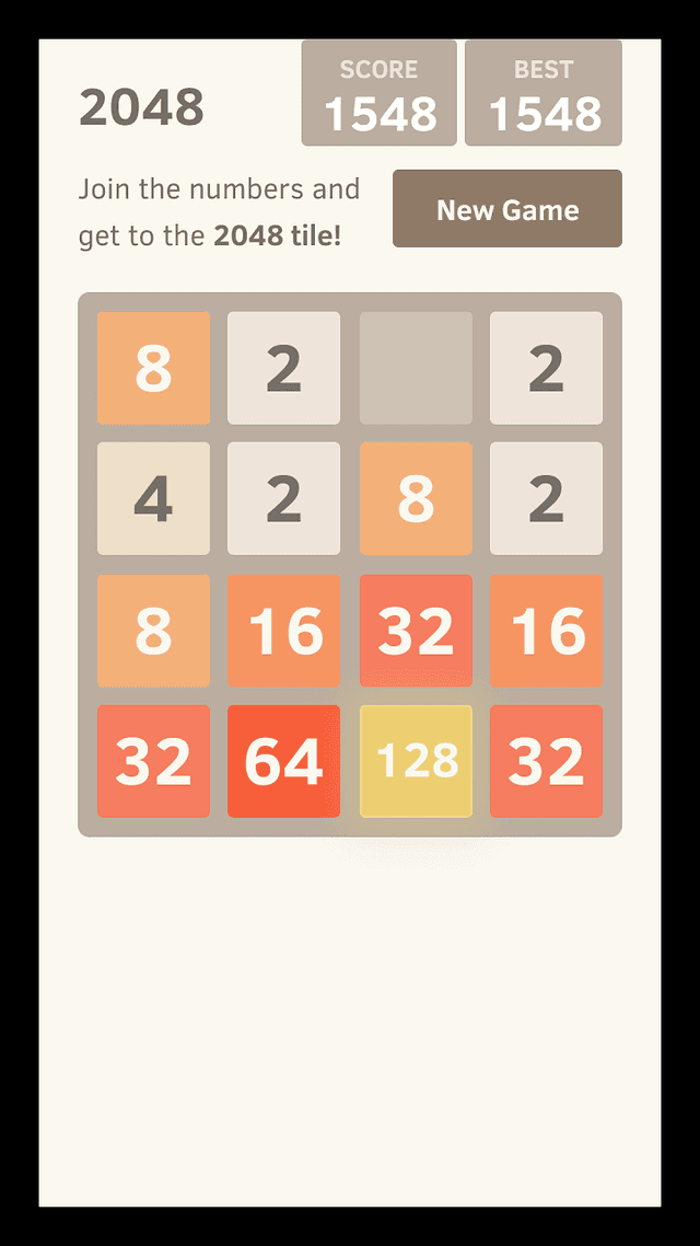 2048 game screenshot