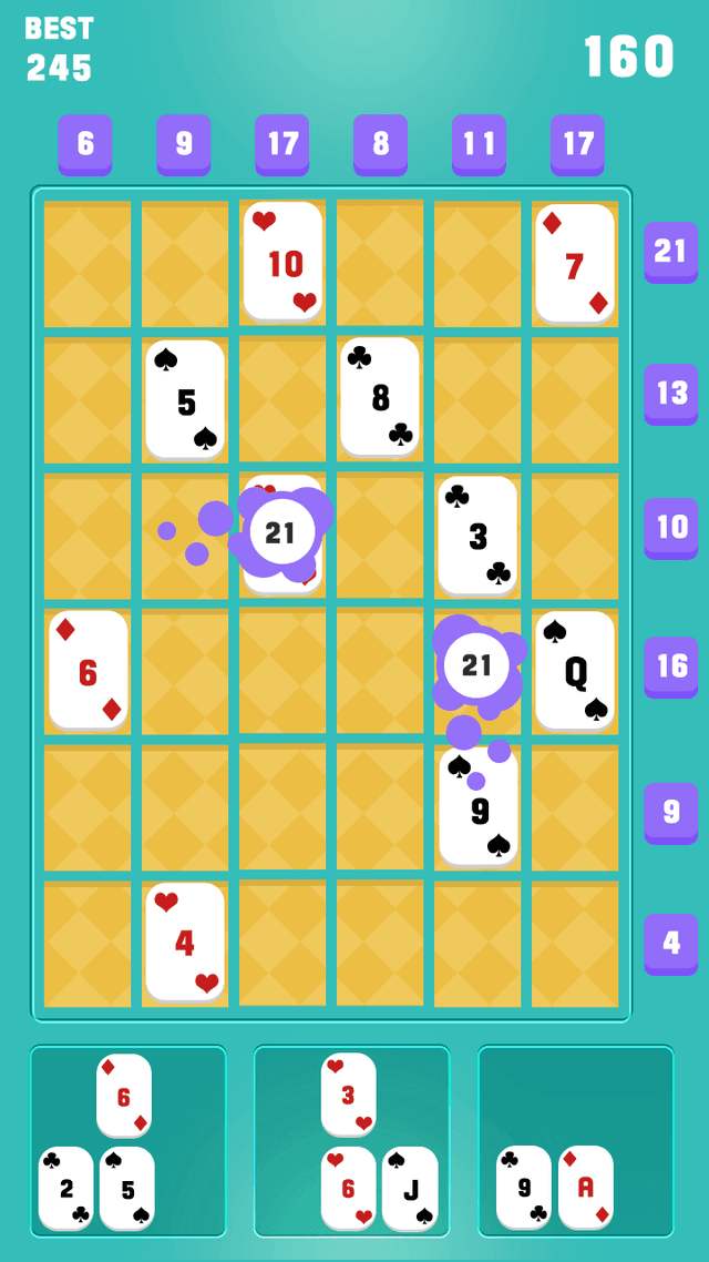 Black Jack Grid game screenshot