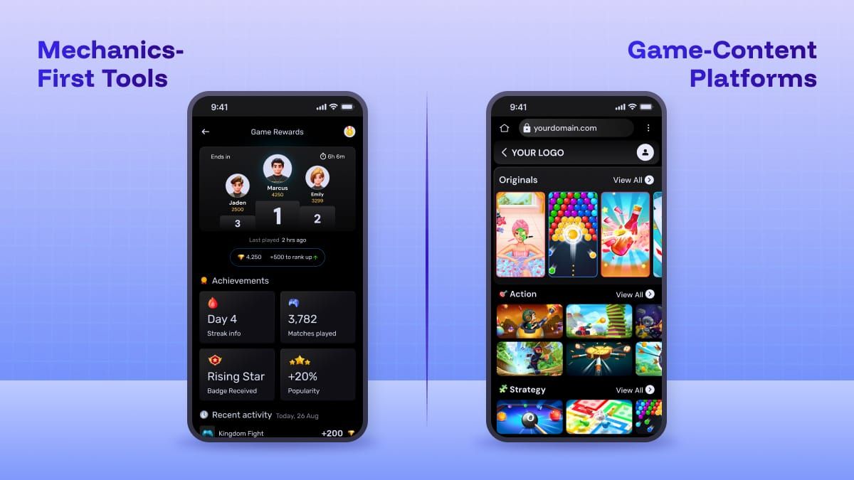 Mechanics first tools vs Game-content platforms
