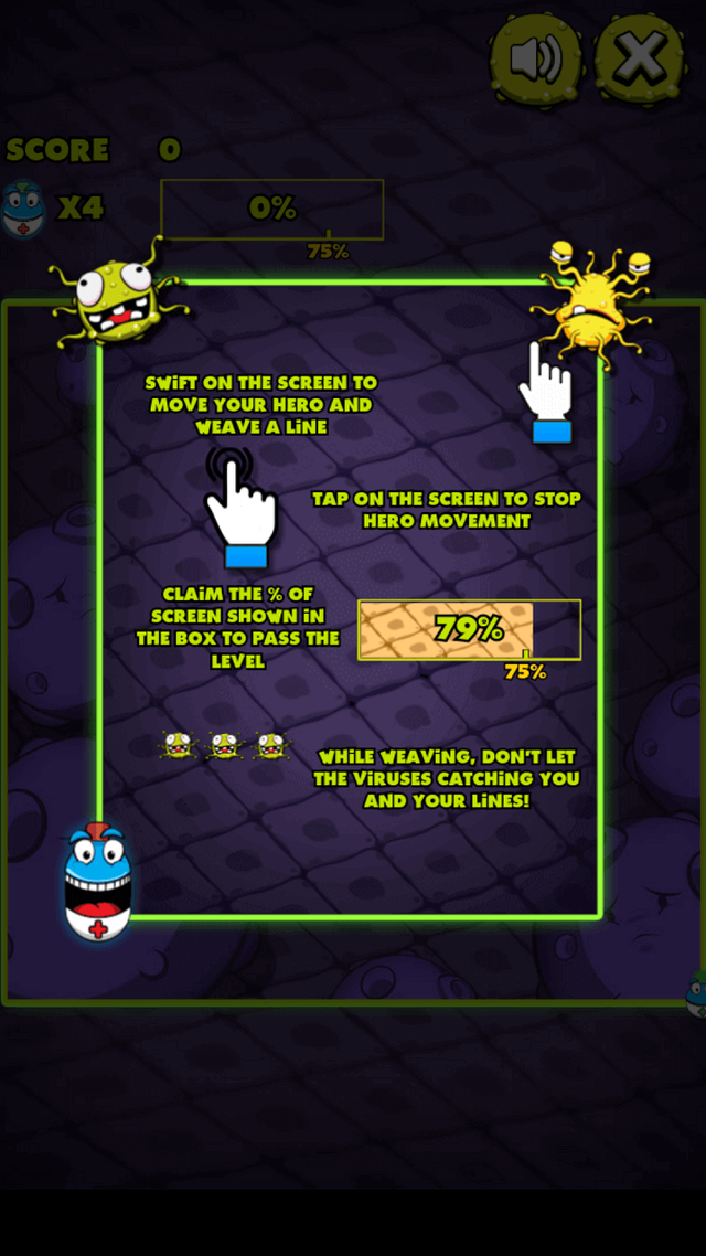 Trap & Kill Virus game screenshot