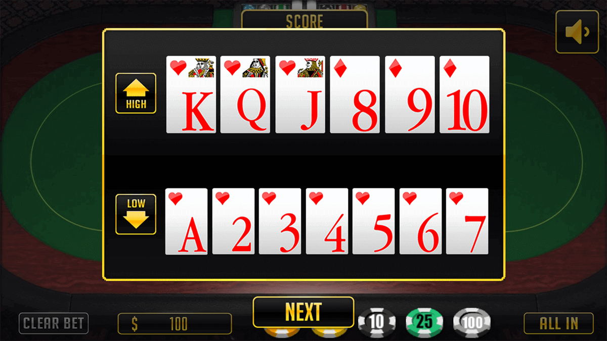 High or Low game screenshot