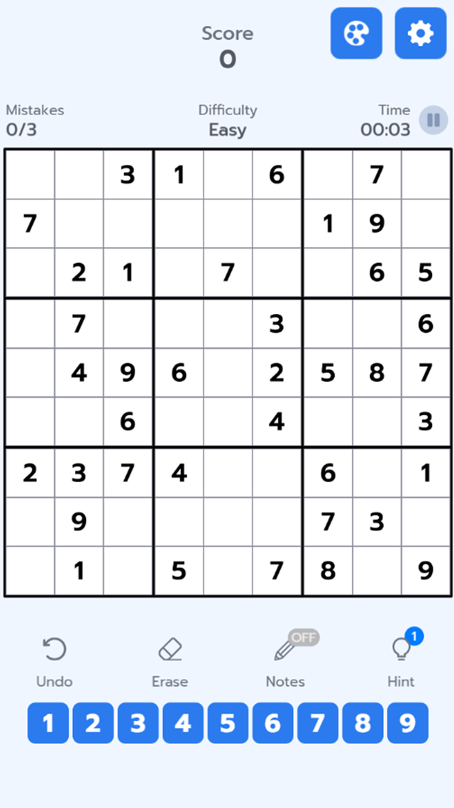 Sudoku Classic game screenshot
