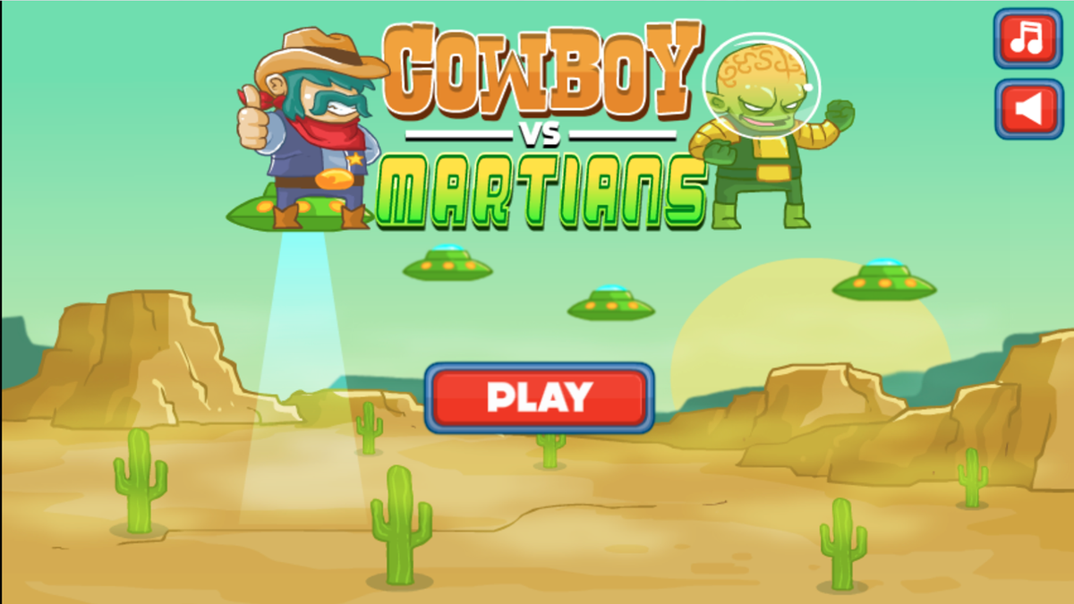 Cowboy vs. Martians game screenshot