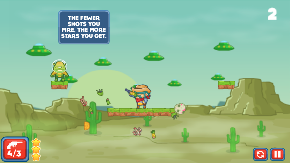 Cowboy vs. Martians game screenshot