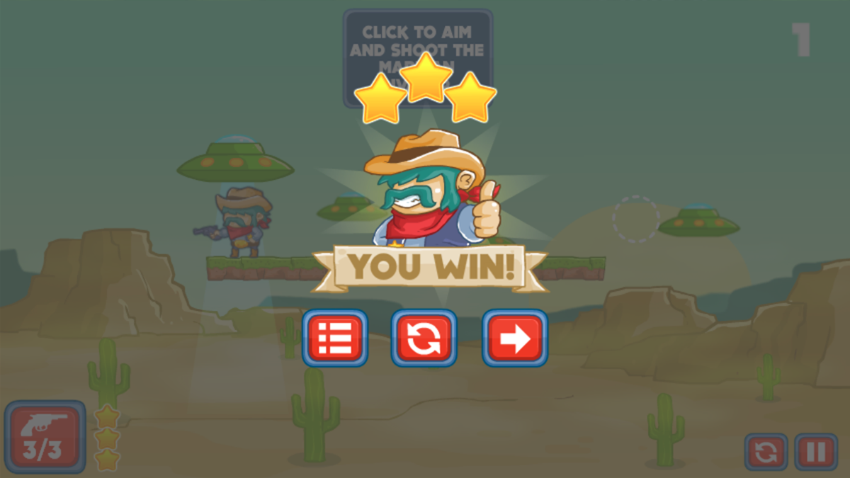 Cowboy vs. Martians game screenshot