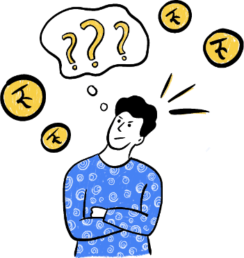 A man thinking about money