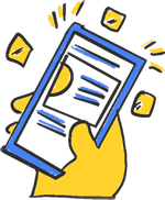 Mobile with content apps in it