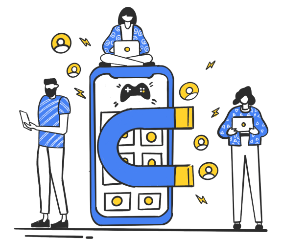 People accessing games on different devices